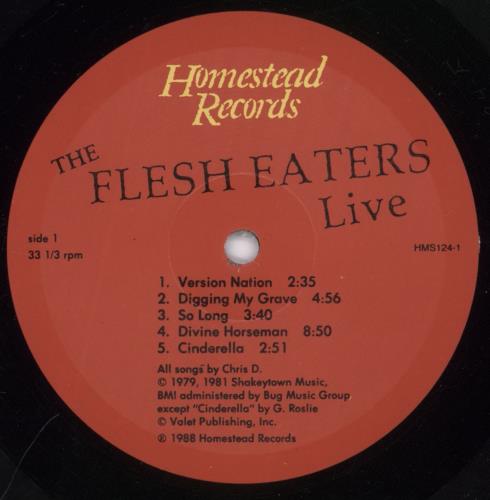 The Flesh Eaters Live vinyl LP album (LP record) US F-ELPLI893075