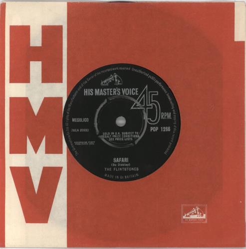The Flintstones Safari 7" vinyl single (7 inch record / 45) UK 53J07SA817225