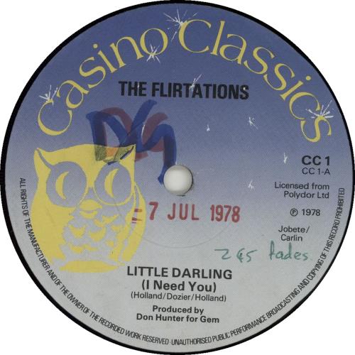 The Flirtations Little darling (I Need You) 7" vinyl single (7 inch record / 45) UK 5FL07LI654106