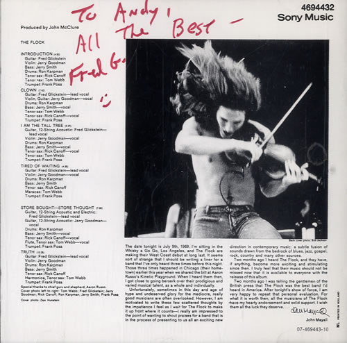 The Flock The Flock - Autographed CD album (CDLP) German FLOCDTH544098