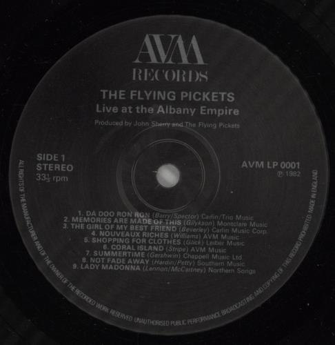 The Flying Pickets Live At The Albany Empire vinyl LP album (LP record) UK FLYLPLI247855