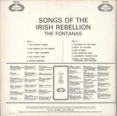 The Fontanas Songs Of The Irish Rebellion vinyl LP album (LP record) UK 0T8LPSO735802