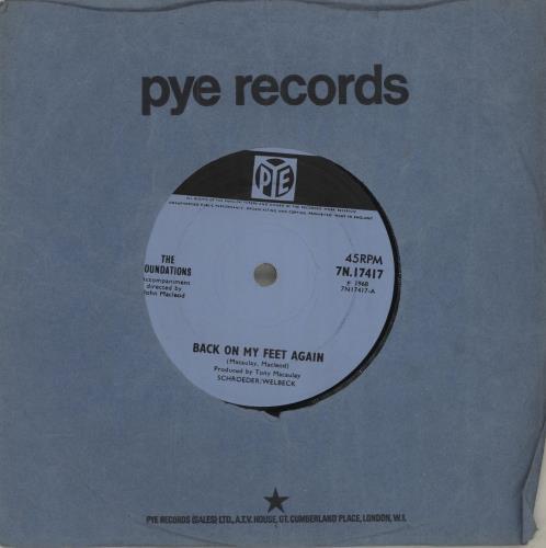 The Foundations Back On My Feet Again 7" vinyl single (7 inch record / 45) UK TFO07BA684395