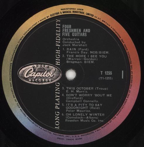 The Four Freshmen Four Freshmen And Five Guitars vinyl LP album (LP record) UK T4FLPFO727393