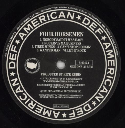 The Four Horsemen Nobody Said It Was Easy vinyl LP album (LP record) UK T1XLPNO553424