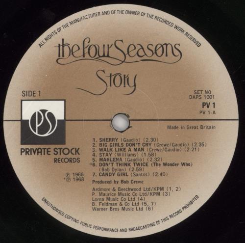 The Four Seasons The Four Seasons Story 2-LP vinyl record set (Double LP Album) UK FSE2LTH296572