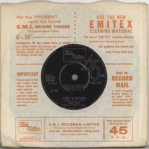 The Four Tops Bernadette 7" vinyl single (7 inch record / 45) UK FTP07BE242450