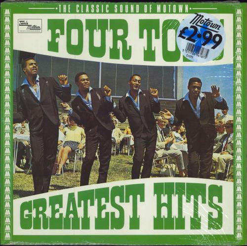 The Four Tops Greatest Hits + Motown Price Stickered Shrink vinyl LP album (LP record) German FTPLPGR786880