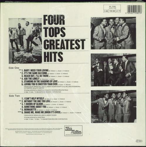 The Four Tops Greatest Hits + Motown Price Stickered Shrink vinyl LP album (LP record) German FTPLPGR786880
