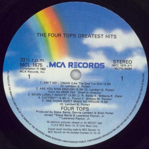 The Four Tops Greatest Hits 1972 - 1976 vinyl LP album (LP record) UK FTPLPGR391331
