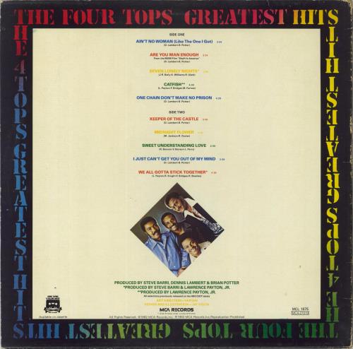 The Four Tops Greatest Hits 1972 - 1976 vinyl LP album (LP record) UK FTPLPGR391331