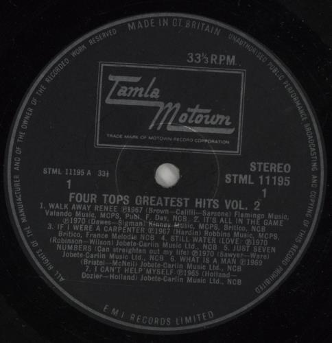 The Four Tops Greatest Hits Vol 2 vinyl LP album (LP record) UK FTPLPGR345999