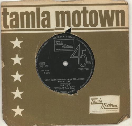The Four Tops Just Seven Numbers (Can Straighten Out My Life) 7" vinyl single (7 inch record / 45) UK FTP07JU714358