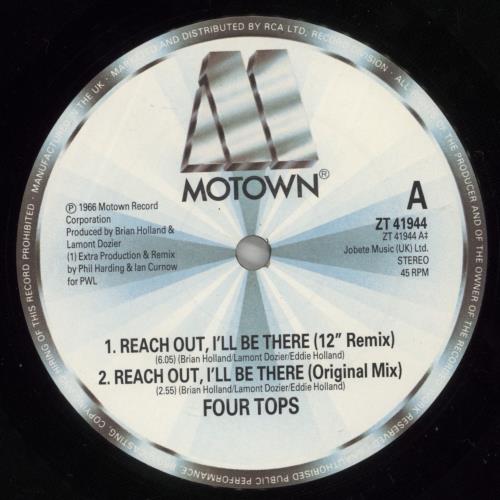 The Four Tops Reach Out I'll Be There - '88 Remix 12" vinyl single (12 inch record / Maxi-single) UK FTP12RE522524