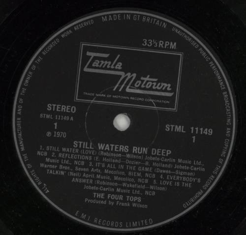 The Four Tops Still Waters Run Deep vinyl LP album (LP record) UK FTPLPST423833