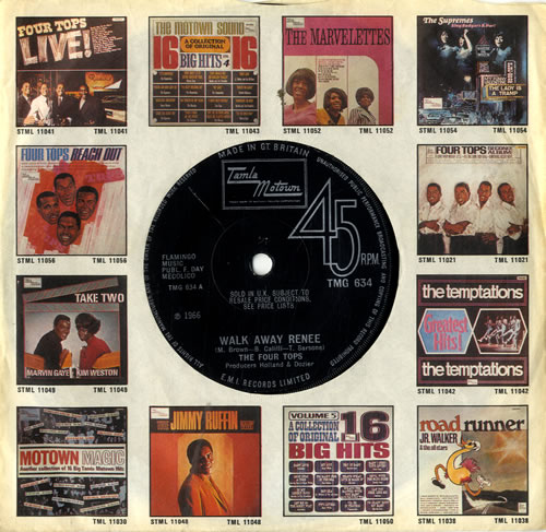 The Four Tops Walk Away Renee - Solid 7" vinyl single (7 inch record / 45) UK FTP07WA576011