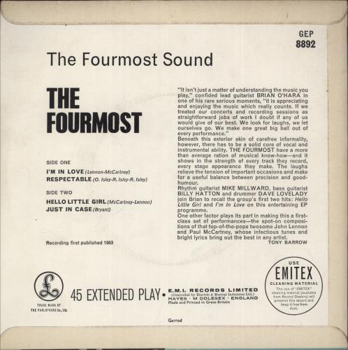 The Fourmost The Fourmost Sound E.P. 7" vinyl single (7 inch record / 45) UK FMT07TH81061