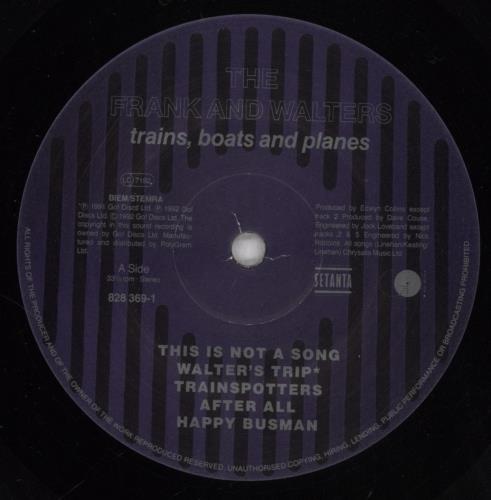 The Frank And Walters Trains, Boats And Planes vinyl LP album (LP record) UK F&WLPTR834857