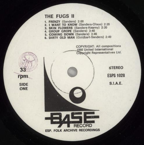 The Fugs The Fugs vinyl LP album (LP record) Italian TFGLPTH880273