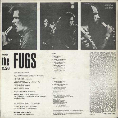 The Fugs The Fugs vinyl LP album (LP record) Italian TFGLPTH880273