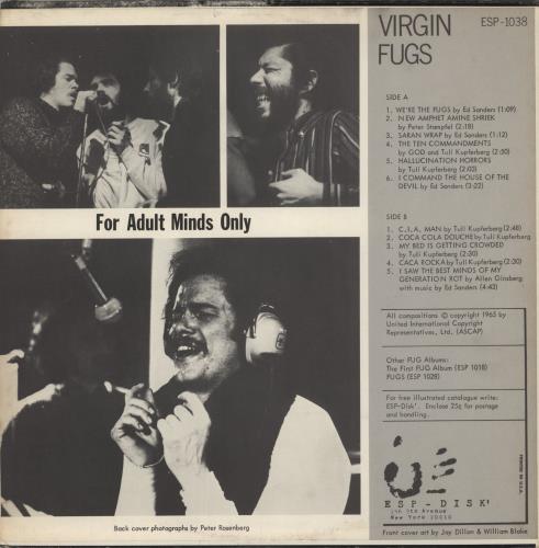 The Fugs Virgin Fugs vinyl LP album (LP record) US TFGLPVI841046