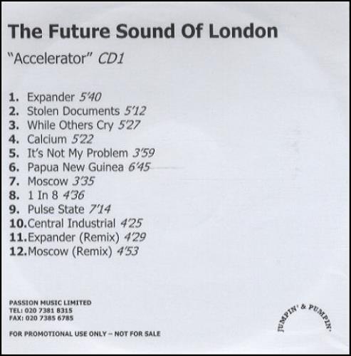 The Future Sound Of London Accelerator CD-R acetate UK FSOCRAC207092