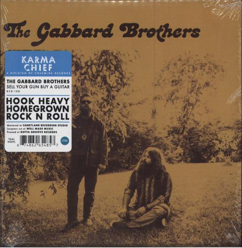 The Gabbard Brothers Sell Your Gun Buy A Guitar - Teal - Sealed 7" vinyl single (7 inch record / 45) US 3VF07SE779600