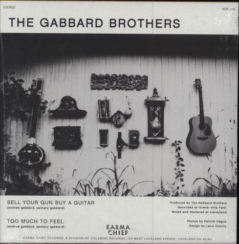 The Gabbard Brothers Sell Your Gun Buy A Guitar - Teal - Sealed 7" vinyl single (7 inch record / 45) US 3VF07SE779600