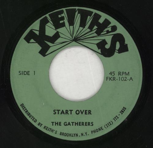 The Gatherers Start Over 7" vinyl single (7 inch record / 45) US 76J07ST849661