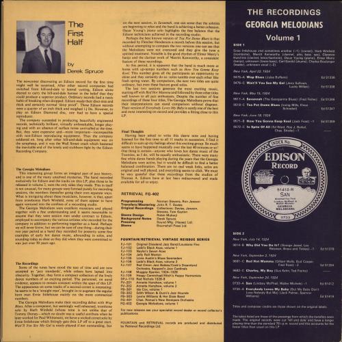 The Georgia Mellodians The Georgia Mellodians Volume One vinyl LP album (LP record) UK YQKLPTH689742