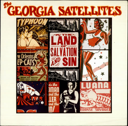 The Georgia Satellites In The Land Of Salvation And Sin - Promo stickered vinyl LP album (LP record) UK GSALPIN518448