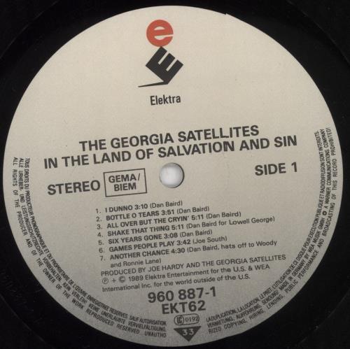 The Georgia Satellites In The Land Of Salvation And Sin vinyl LP album (LP record) UK GSALPIN713883