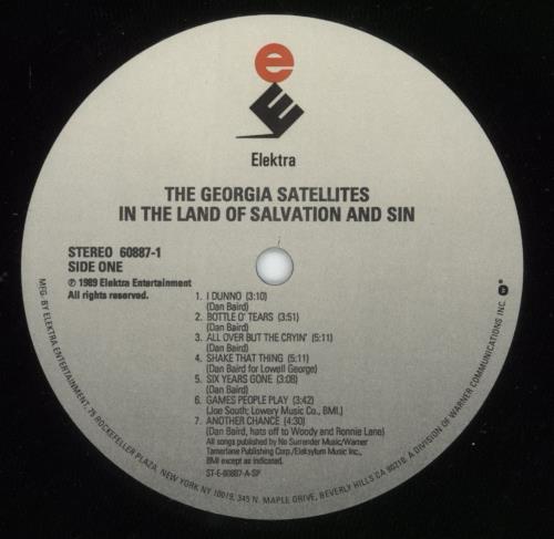 The Georgia Satellites In The Land Of Salvation And Sin vinyl LP album (LP record) US GSALPIN812196