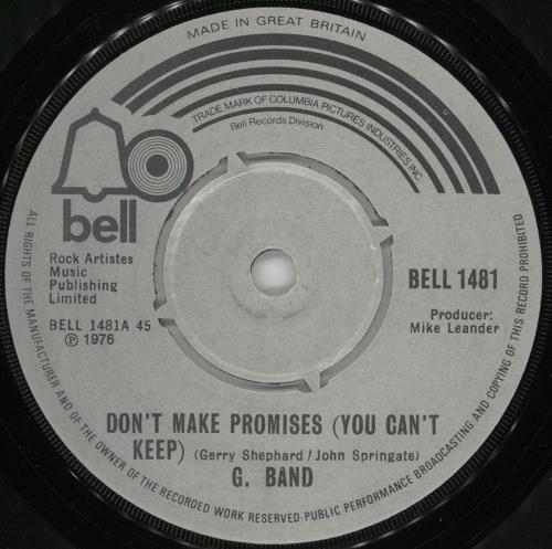 The Glitter Band Don't Make Promises (You Can't Keep) 7" vinyl single (7 inch record / 45) UK ITT07DO754945