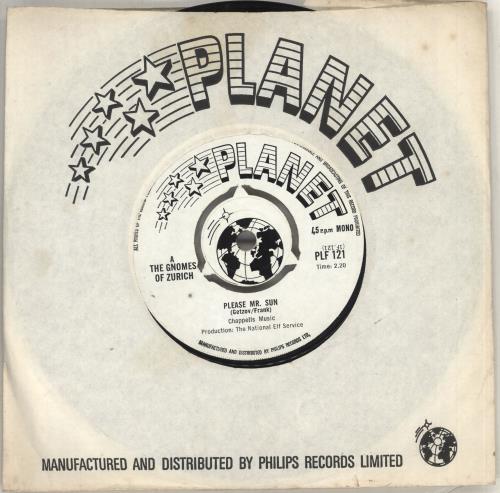 The Gnomes Of Zurich Please Mr. Sun 7" vinyl single (7 inch record / 45) UK ZKT07PL716756
