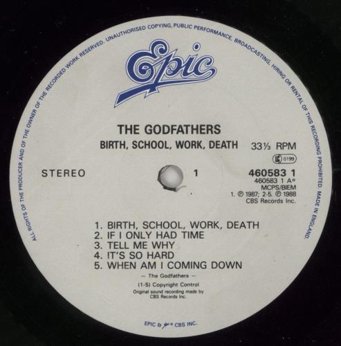The Godfathers Birth School Work Death vinyl LP album (LP record) UK GDFLPBI317618