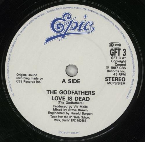 The Godfathers Love Is Dead 7" vinyl single (7 inch record / 45) UK GDF07LO502762
