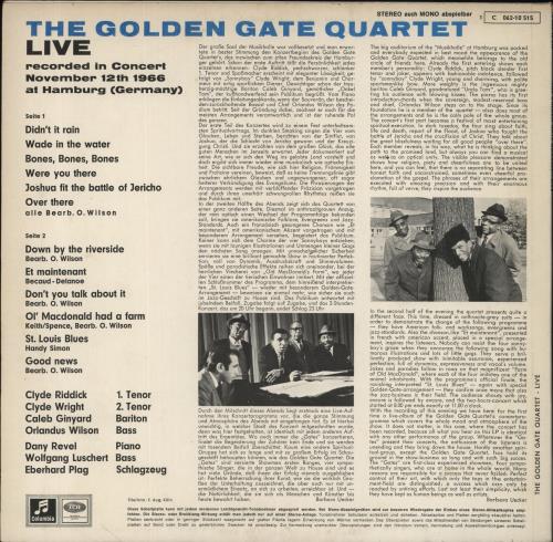 The Golden Gate Quartet Live vinyl LP album (LP record) German U19LPLI856290