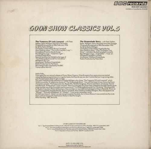 The Goons Goon Show Classics Vol. 5 vinyl LP album (LP record) UK GONLPGO306792