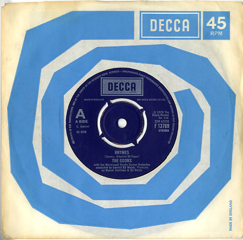 The Goons Rhymes 7" vinyl single (7 inch record / 45) UK GON07RH612872