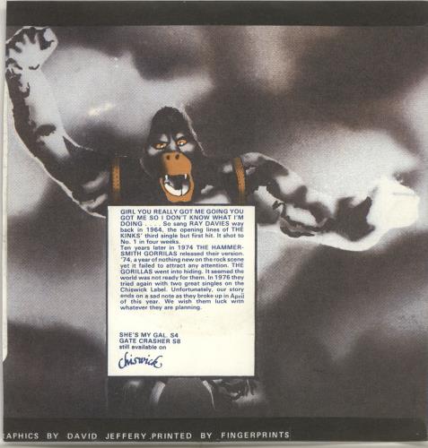 The Gorillas You Really Got Me 7" vinyl single (7 inch record / 45) UK GOZ07YO701173