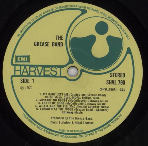 The Grease Band The Grease Band vinyl LP album (LP record) UK G/BLPTH836538