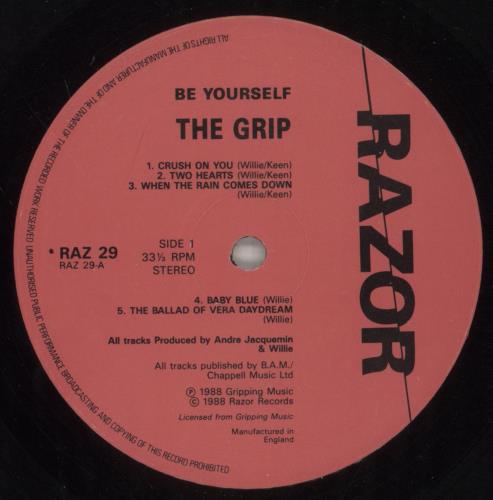 The Grip Be Yourself vinyl LP album (LP record) UK GPILPBE558471