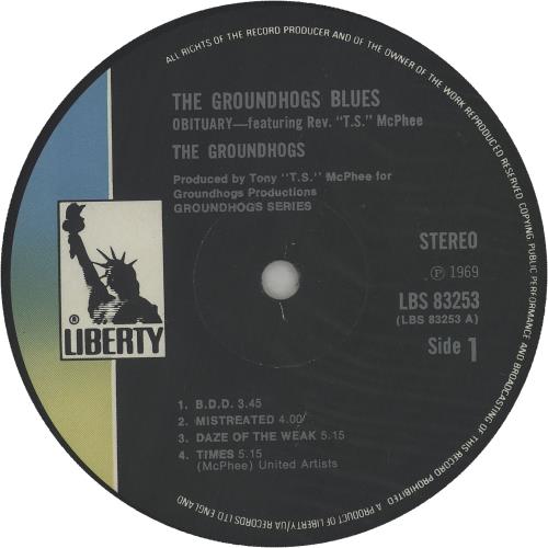 The Groundhogs Blues Obituary - Black Liberty vinyl LP album (LP record) UK GHGLPBL527662