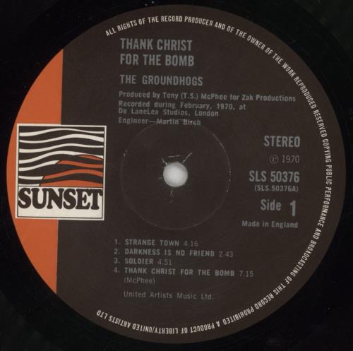 The Groundhogs Thank Christ For The Bomb vinyl LP album (LP record) UK GHGLPTH393356