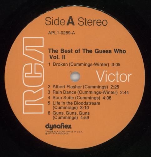 The Guess Who The Best Of - Volume II vinyl LP album (LP record) US GUELPTH867501