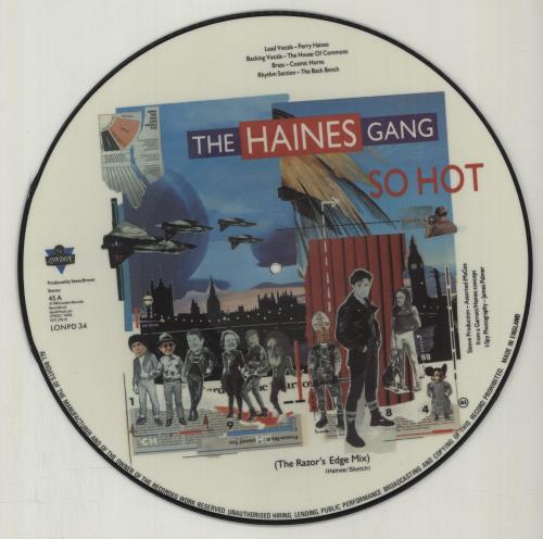 The Haines Gang So Hot 12" vinyl picture disc (12 inch picture record) UK U0F2PSO675104