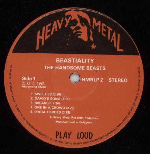The Handsome Beasts Beastiality vinyl LP album (LP record) UK HBSLPBE870861