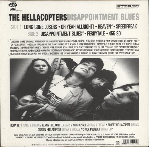 The Hellacopters Disappointment Blues 10" vinyl single (10 inch record) Swedish HCP10DI778131