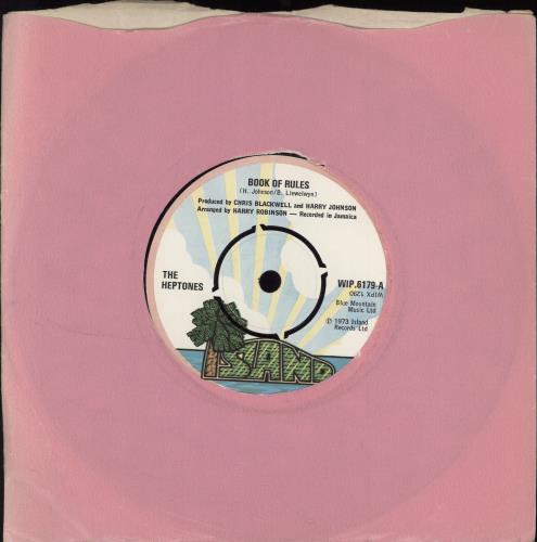 The Heptones Book Of Rules 7" vinyl single (7 inch record / 45) UK HPT07BO450588